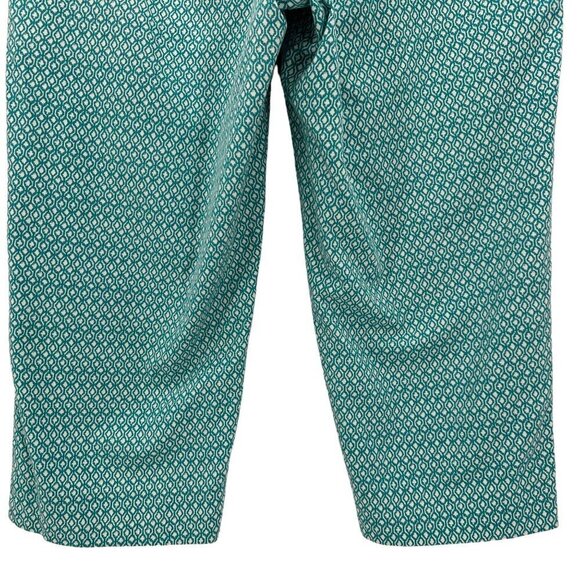 Talbots Petites Stretch Green White Pattern Cropped Pants Womens 12P - Picture 6 of 8